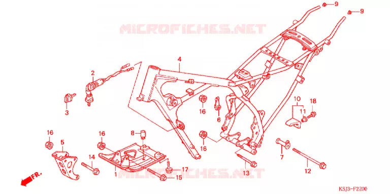 CADRE Honda MOTO 80 CRF 2007  CRF80F7