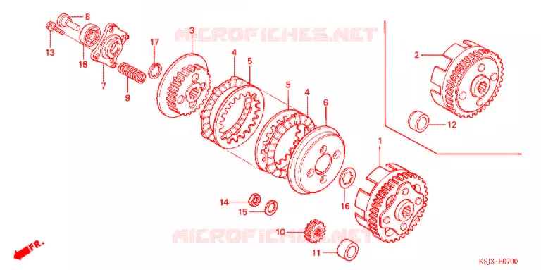 EMBRAYAGE Honda MOTO 80 CRF 2007  CRF80F7