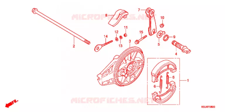 FLASQUE - MACHOIRES DE FREIN ARRIERE Honda MOTO 80 CRF 2007  CRF80F7