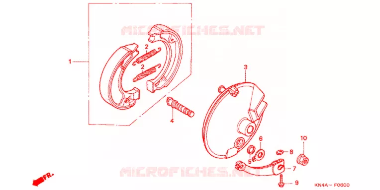 FLASQUE - MACHOIRES DE FREIN AVANT Honda MOTO 80 CRF 2007  CRF80F7