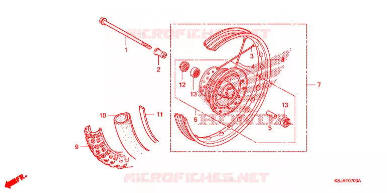 ROUE AVANT Honda MOTO 80 CRF 2008  CRF80F8