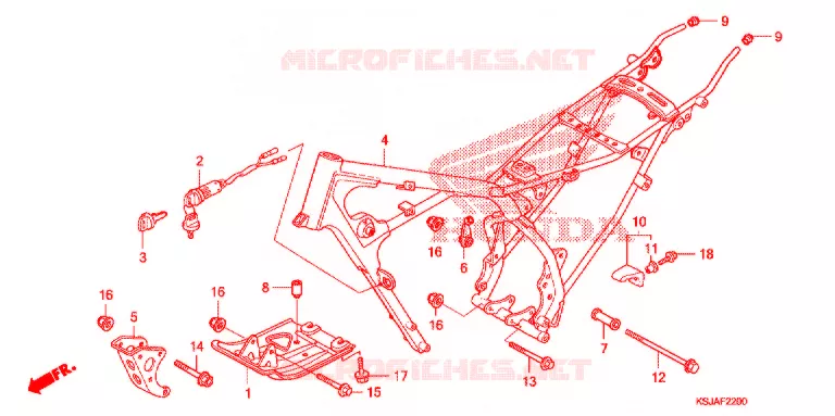 CADRE Honda MOTO 80 CRF 2009  CRF80F9