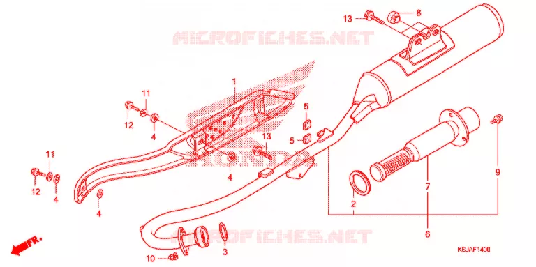 SILENCIEUX D'ECHAPPEMENT Honda MOTO 80 CRF 2010  CRF80FA