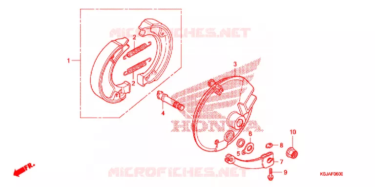 FLASQUE - MACHOIRES DE FREIN AVANT Honda MOTO 80 CRF 2011  CRF80FB