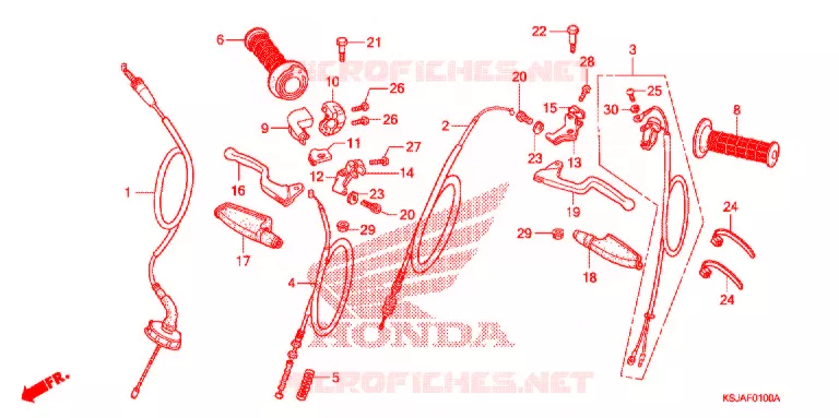 LEVIER DE GUIDON - CABLE Honda MOTO 80 CRF 2011  CRF80FB
