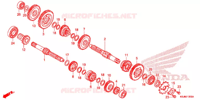 BOITE DE VITESSES (CRF80F) Honda MOTO 80 CRF 2012  CRF80FC