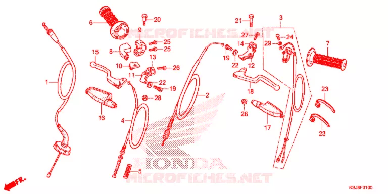 LEVIER DE GUIDON - CABLE Honda MOTO 80 CRF 2012  CRF80FC