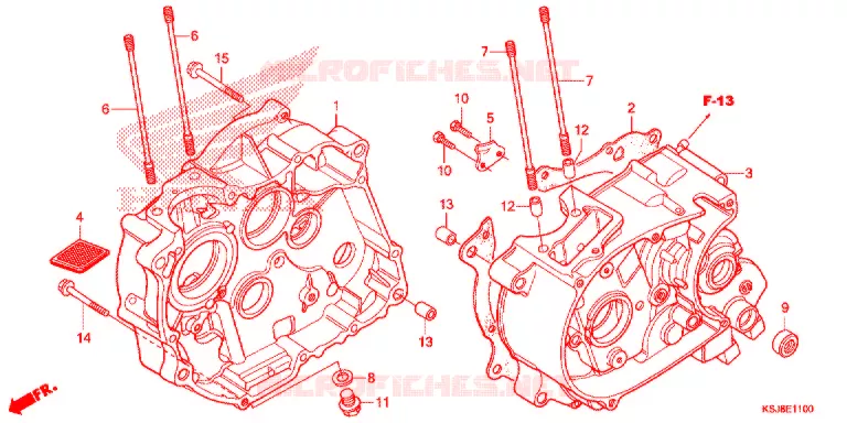 CARTER MOTEUR (CRF80F) Honda MOTO 80 CRF 2013  CRF80FD