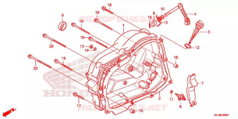 CARTER MOTEUR DROIT Honda MOTO 80 CRF 2013  CRF80FD