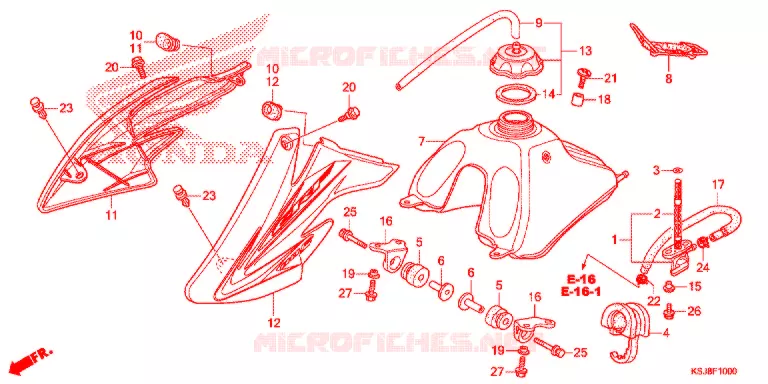 RESERVOIR A CARBURANT Honda MOTO 80 CRF 2013  CRF80FD