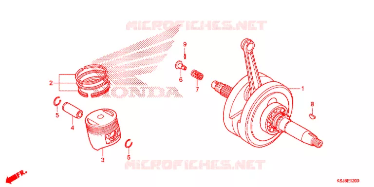 VILEBREQUIN/PISTON  Honda MOTO 80 CRF 2013  CRF80FD