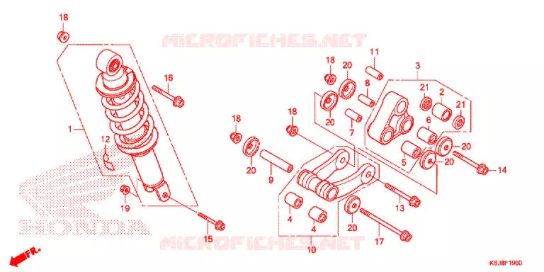 AMORTISSEUR ARRIERE Honda MOTO 80 CRF 2013  CRF80FD