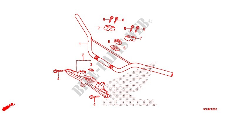 GUIDON pour Honda CRF 80 de 2013