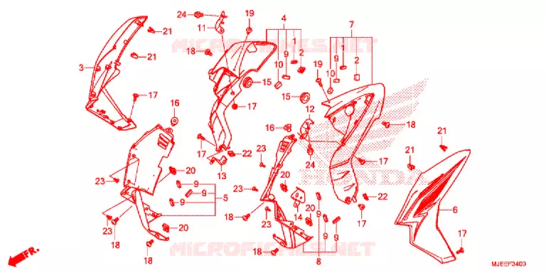 OUIES DE RADIATEUR (1) Honda MOTO 650 CB 2017  CB650FAH