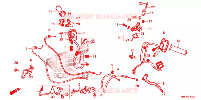 LEVIER DE GUIDON - CABLE - COMMODO Honda MOTO 650 CBR 2017  CBR650FAH