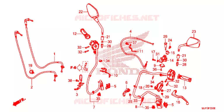 LEVIER DE GUIDON - CABLE - COMMODO (CRF1000/CRF1000A) Honda MOTO 1000 AFRICA-TWIN 2017  CRF1000AH