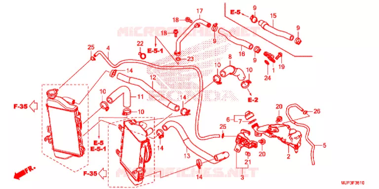 FLEXIBLE DE RADIATEUR Honda MOTO 1000 AFRICA-TWIN 2017  CRF1000AH