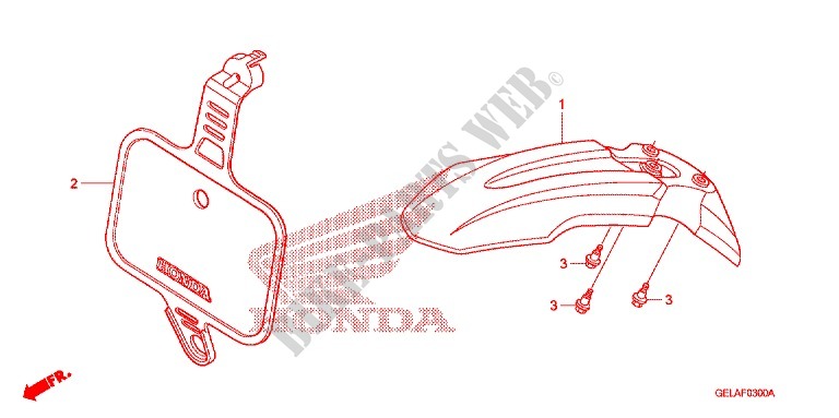 GARDE BOUE AVANT pour Honda CRF 50 de 2009