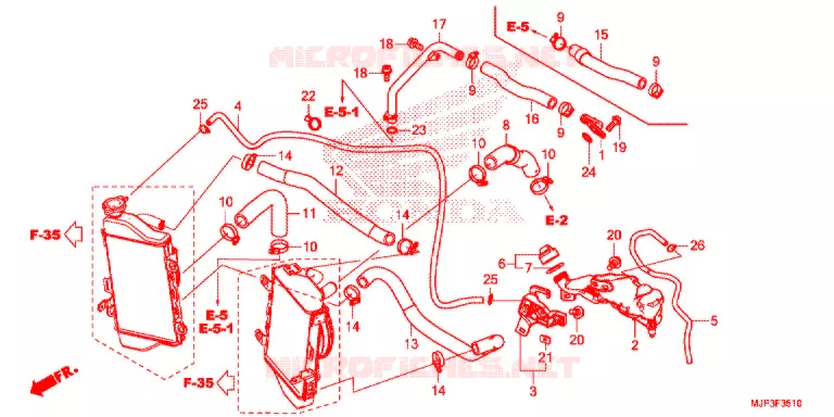 FLEXIBLE DE RADIATEUR Honda MOTO 1000 AFRICA-TWIN 2017  CRF1000DH