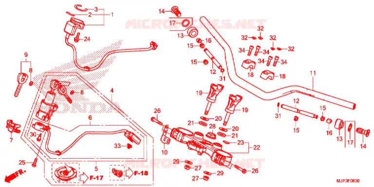 GUIDON - TE DE FOURCHE Honda MOTO 1000 AFRICA-TWIN 2017  CRF1000DH