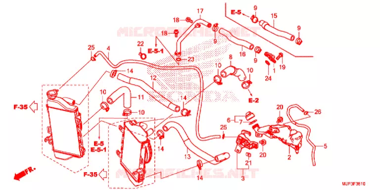 FLEXIBLE DE RADIATEUR Honda MOTO 1000 AFRICA-TWIN 2017  CRF1000DH