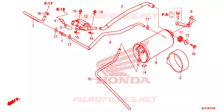 SYSTÈME DE RECYCLAGE DES GAZ Honda MOTO 1000 AFRICA-TWIN 2017  CRF1000DH