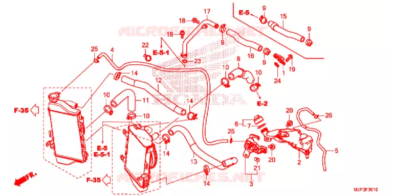 FLEXIBLE DE RADIATEUR Honda MOTO 1000 AFRICA-TWIN 2018  CRF1000DH