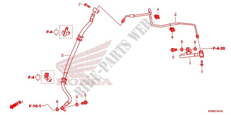 DURITE DE FREIN ARRIERE (GLR1251WHH) pour Honda CB 125 F de 2017