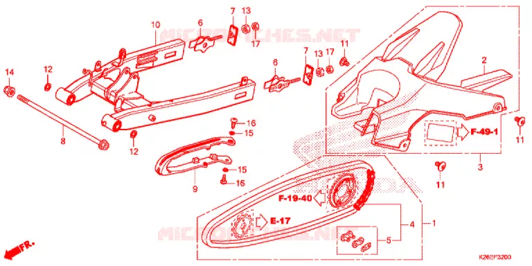 BRAS OSCILLANT Honda MOTO 125 MSX 2018  MSX125AH