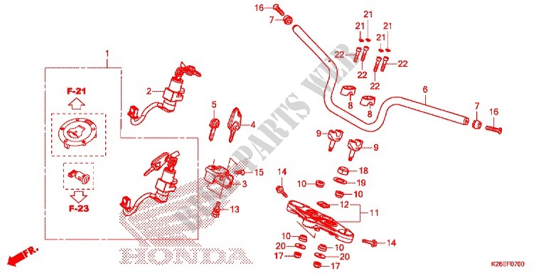 GUIDON pour Honda MSX 125 ABS de 2017