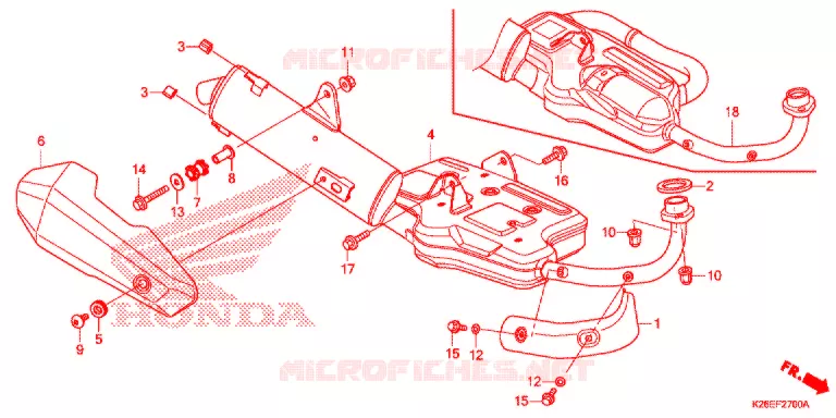 SILENCIEUX D'ECHAPPEMENT Honda MOTO 125 MSX 2018  MSX125AH