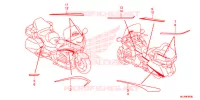 AUTOCOLLANTS pour Honda GL 1800 GOLD WING BASE,  RED de 2015