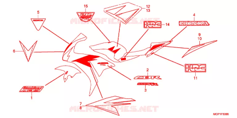 AUTOCOLLANTS (CBR1000RRC/RAC) Honda MOTO 1000 CBR 2012  CBR1000RRC