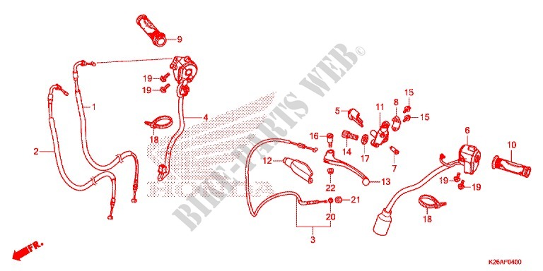 LEVIER DE GUIDON   CABLE   COMMODO pour Honda GROM 125 de 2016