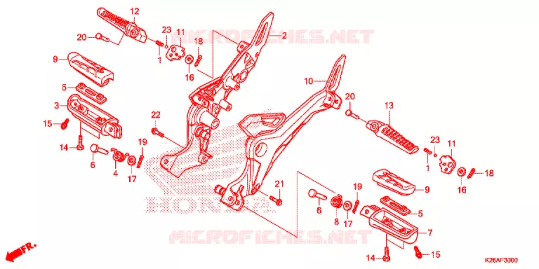 REPOSE PIED Honda MOTO 125 GROM 2016  MSX125H_A