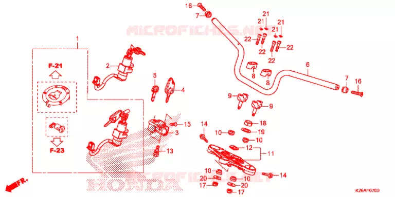 GUIDON Honda MOTO 125 GROM 2017  MSX125H_A