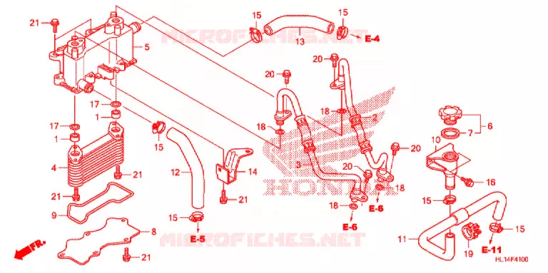 RADIATEUR D'HUILE Honda ATV 700 BIG-RED 2010  MUV700A