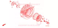 ROUE ARRIERE pour Honda BIG RED 700 RED de 2010