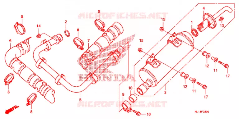 SILENCIEUX D'ECHAPPEMENT Honda ATV 700 BIG-RED 2013  MUV700D