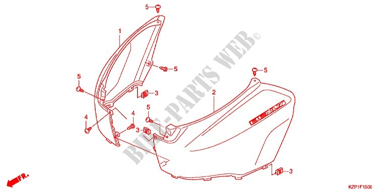 CARENAGE ARRIERE (MW110WHC/1WHC/2WHC) pour Honda BENLY 110 WHITE de 2012