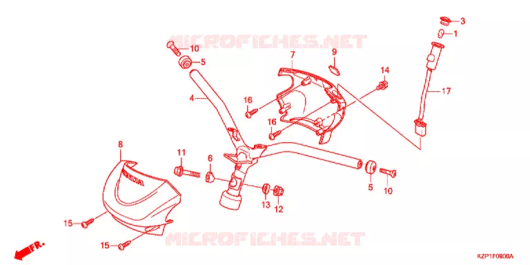 GUIDON - CARENAGE Honda SCOOTER 110 BENLY 2013  MW1101WHC
