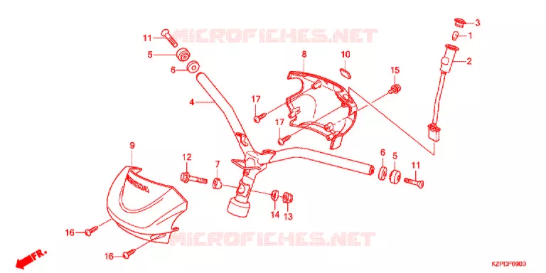 GUIDON - CARENAGE Honda SCOOTER 110 BENLY 2012  MW1101WHC