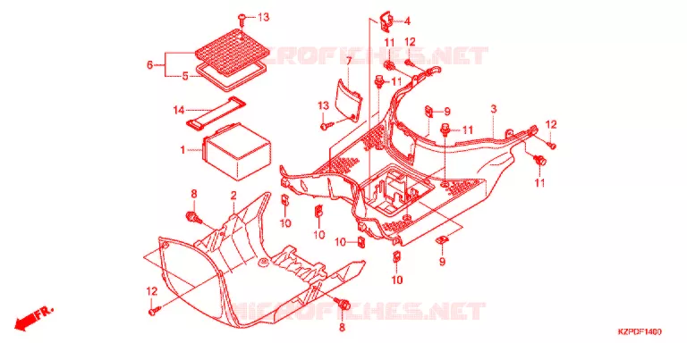 MARCHE PIEDS (MW1101WHC) Honda SCOOTER 110 BENLY 2013  MW1101WHC