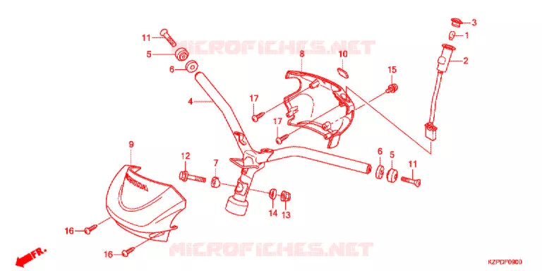GUIDON - CARENAGE Honda SCOOTER 110 BENLY 2012  MW1101WHC