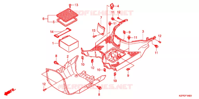 MARCHE PIEDS (MW1101WHC) Honda SCOOTER 110 BENLY 2012  MW1101WHC