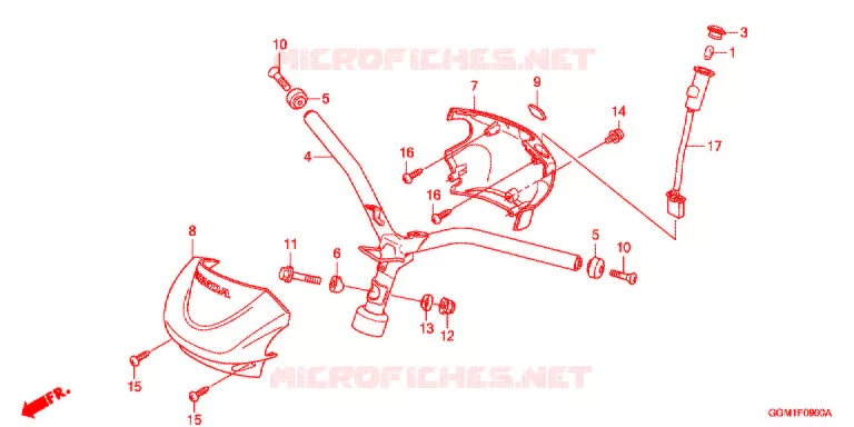 GUIDON - CARENAGE Honda MOTO 50 BENLY 2012  MW501WHC