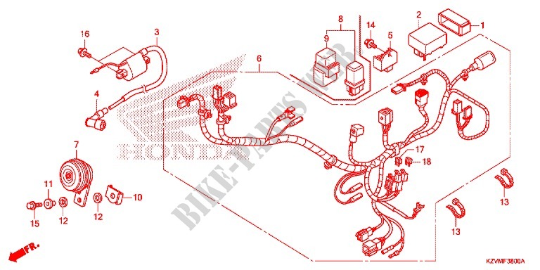 FAISCEAU DES FILS (NBC110KD/MD) pour Honda EX5 110 Kick start, carburetor de 2013