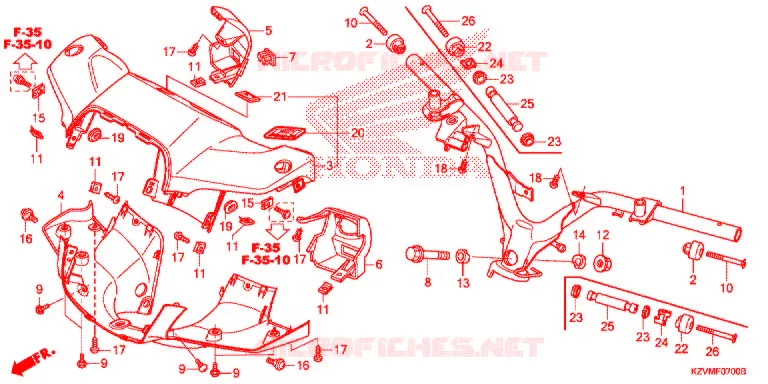 GUIDON - CARENAGE Honda SCOOTER 110 DREAM 2014  C110MDE