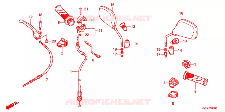 LEVIER DE GUIDON - CABLE - COMMODO Honda SCOOTER 50 CUB 2013  NBC50C_PRO