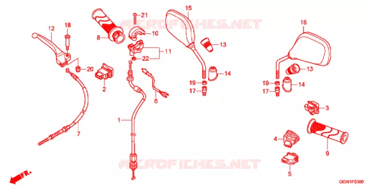 LEVIER DE GUIDON - CABLE - COMMODO Honda SCOOTER 50 CUB 2016  NBC50G
